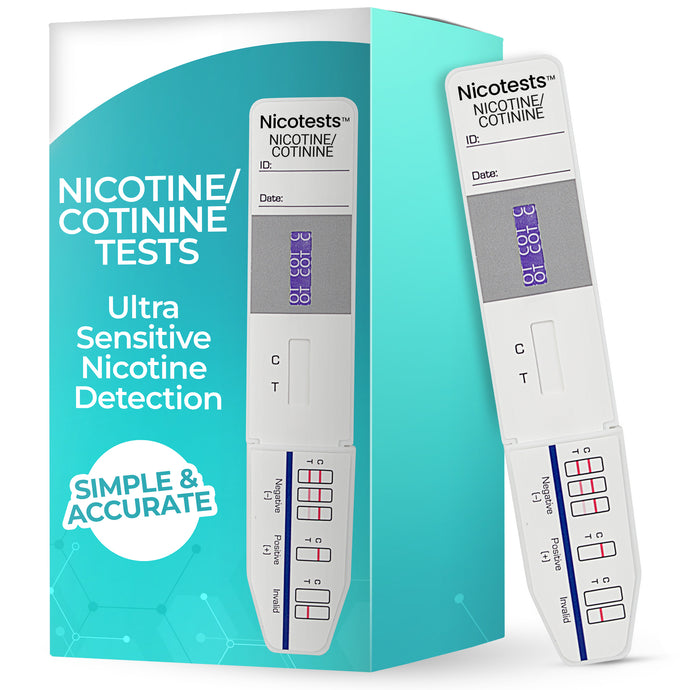 Extra-Sensitive Nicotine Urine 100 ng Test Kit with collection cups. No international orders.